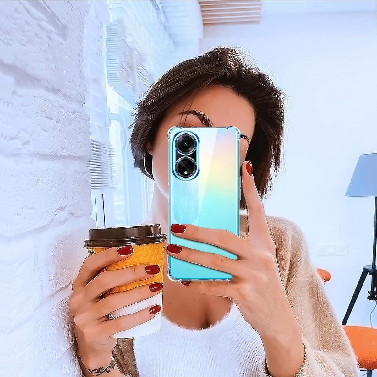 Oppo A98 Hoesje - Transparant - Anti-Shock Back Cover