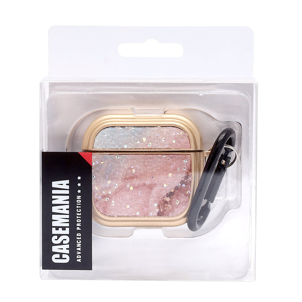 Apple AirPods 4 Hoesje - Diamant Marmer Glitter met Ring - Goud