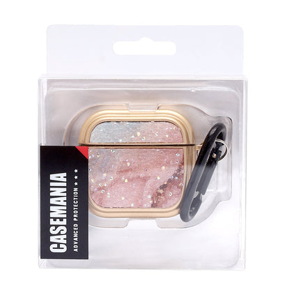 Apple AirPods 4 Hoesje - Diamant Marmer Glitter met Ring - Goud