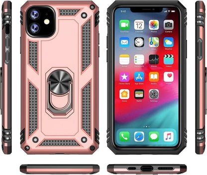 Apple iPhone 11 Hoesje - Rosegoud - Armor Kickstand Back Cover