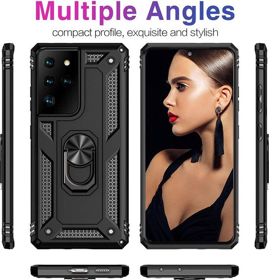 Samsung Galaxy S21 Ultra Case - Black - Armor Kickstand Back Cover