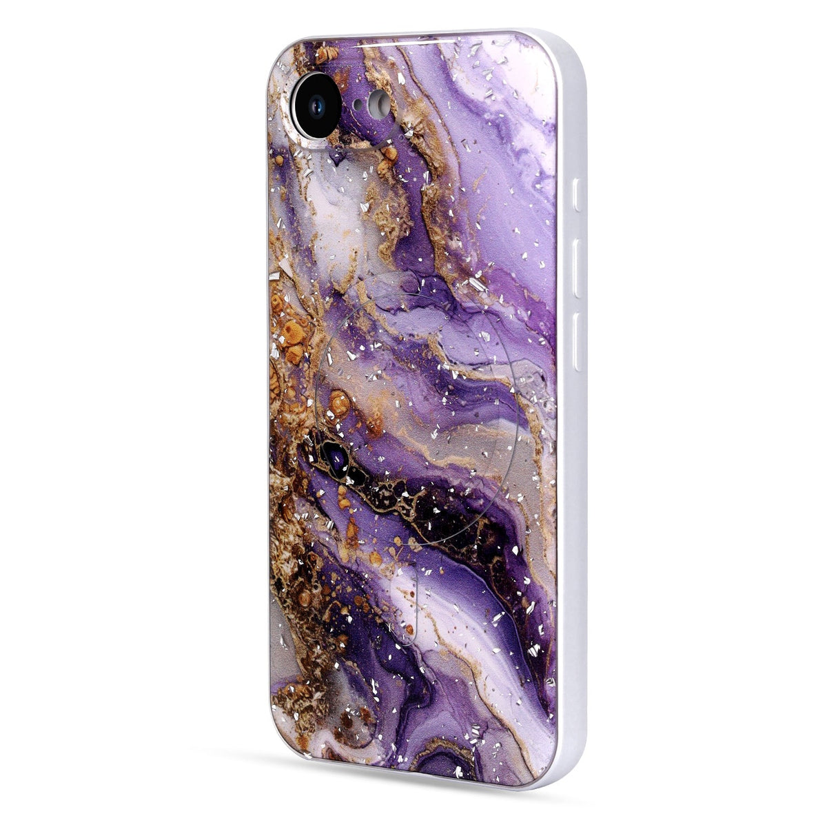 Apple iPhone 17e Hoesje - Paars - Marmer MagSafe Back Cover