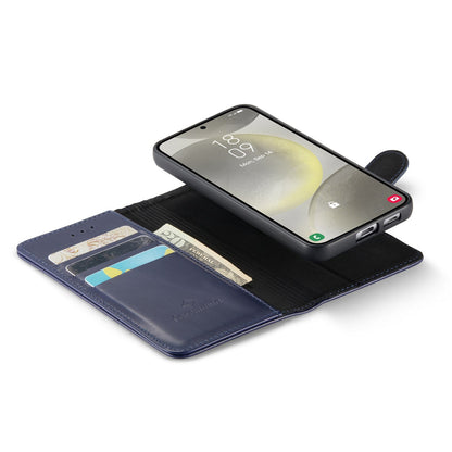 Samsung Galaxy S24 Case - Navy Blue - Genuine Leather 2-in-1 Wallet Case