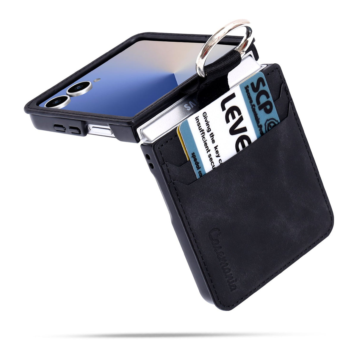 Samsung Galaxy Z Flip 7 Case - Charcoal Gray - Ring Kickstand Back Cover