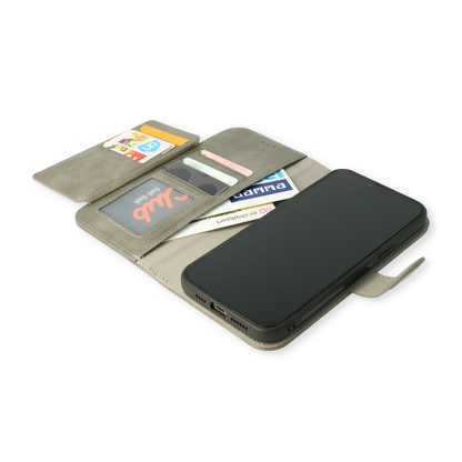 Apple iPhone 12 Case - Grey - 2-in-1 Wallet Case with 10 Card Slots