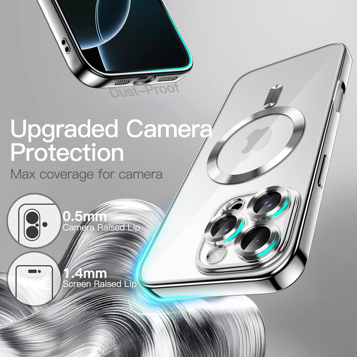 Apple iPhone 16 Pro Max Hoesje - Zilver - Siliconen MagSafe Back Cover