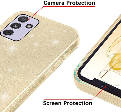 Samsung Galaxy A15 Hoesje - Goud - Glitter Back Cover