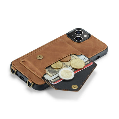 Apple iPhone 14 Plus Hoesje - Sienna Brown - Luxe Back Cover met Telefoonkoord