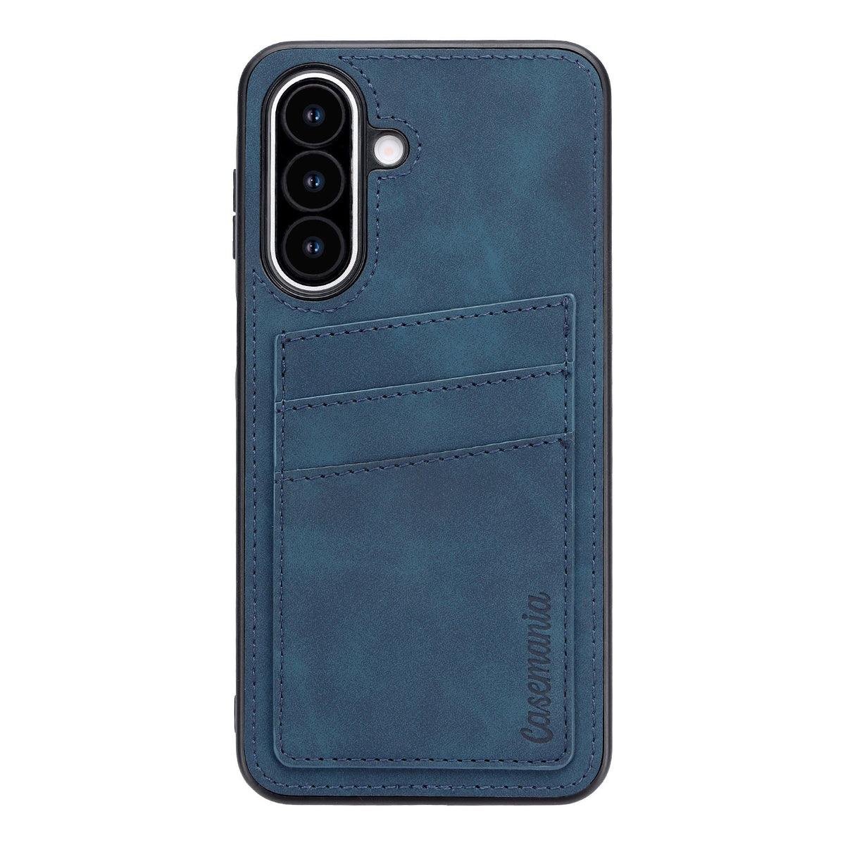 Samsung Galaxy A27 Hoesje - Navy Blue - Kunstleren Back Cover met Pasjeshouder
