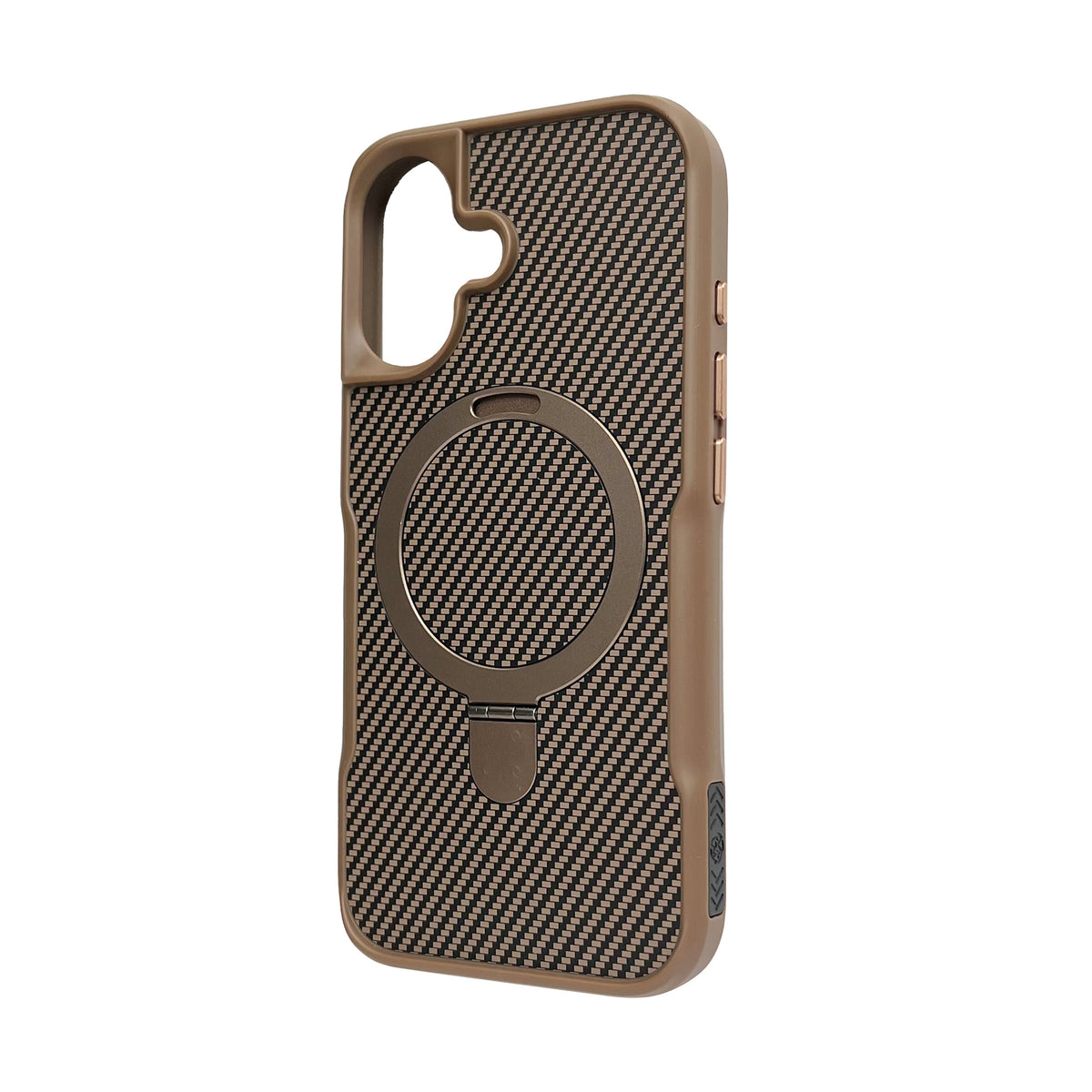 Apple iPhone 16 Hoesje - Goud - Carbon MagSafe Back Cover
