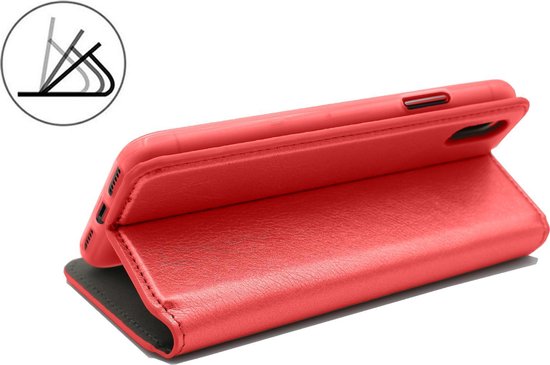 Apple iPhone 12 Mini Hoesje - Rood - Luxe Kunstlederen Portemonnee Bookcase