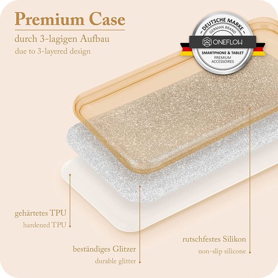 Samsung Galaxy S23 Plus Hoesje - Goud - Glitter Back Cover