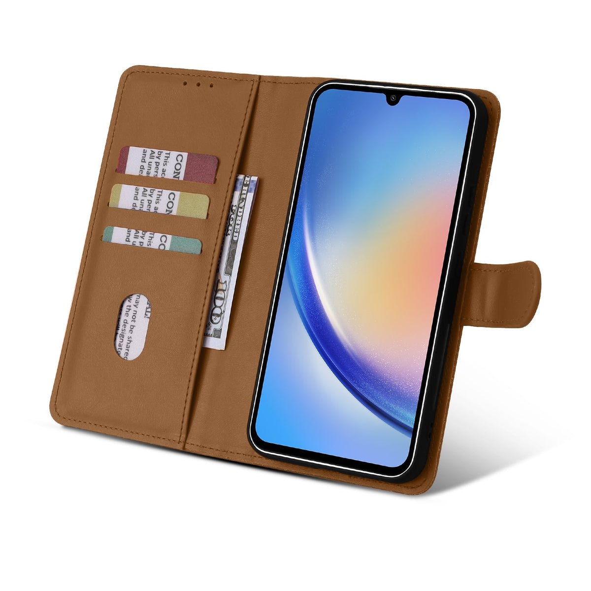 Samsung Galaxy A34 5G Hoesje - Bruin - 2 in 1 Bookcase