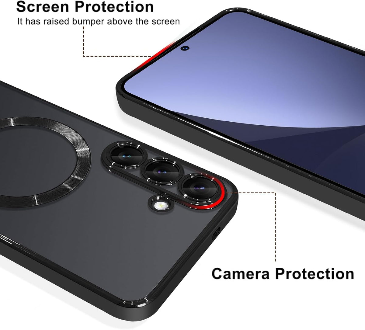 Coque Samsung Galaxy S25 - Noir - Étui arrière en silicone MagSafe