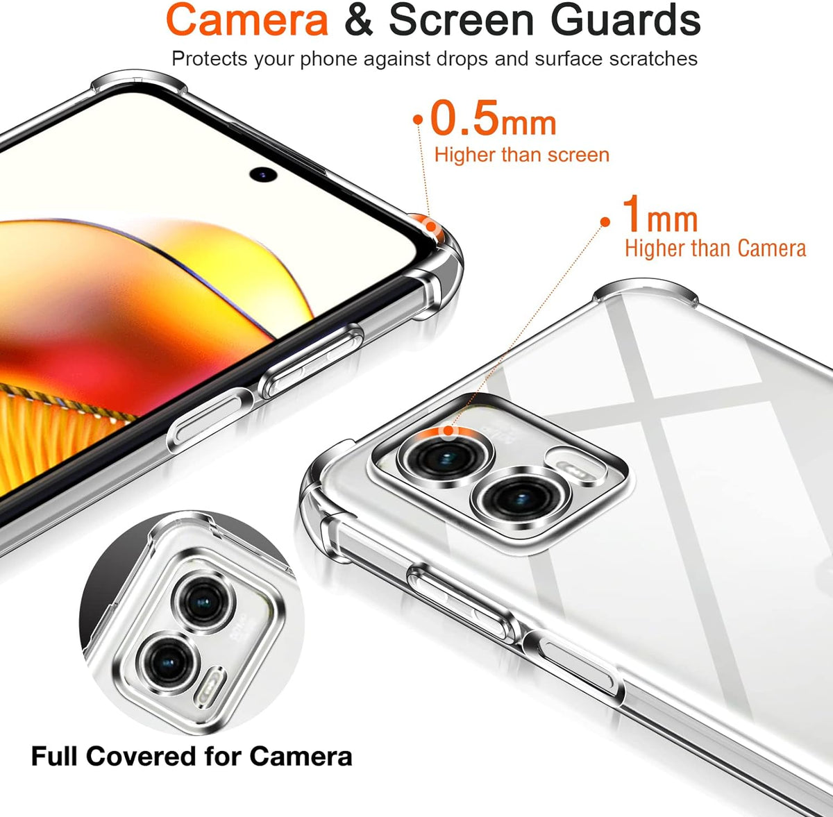 Motorola Moto G73 Case - Clear - Shockproof Back Cover