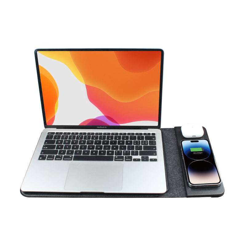 Laptophoes met Draadloos Opladen &amp; Muismat