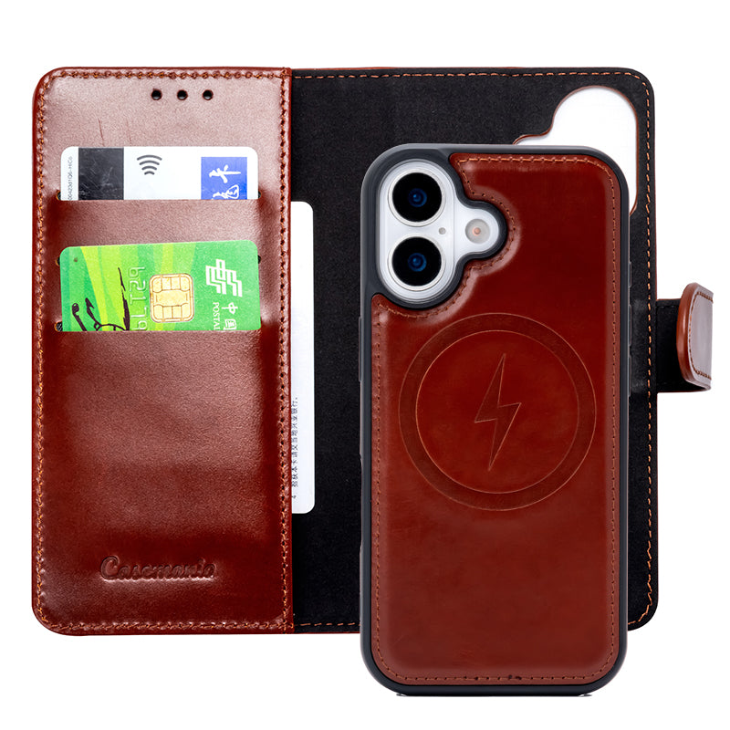 Snap Leather | MagSafe-Compatibel 2-in-1 Leren Bookcase | iPhone 17 Exclusive