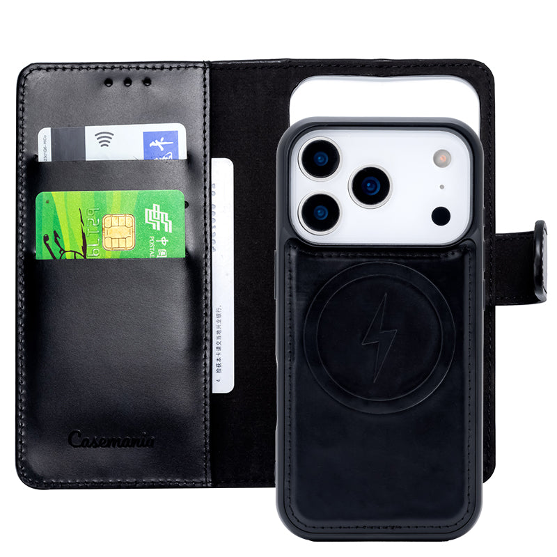 Snap Leather | MagSafe-Compatibel 2-in-1 Leren Bookcase | iPhone 17 Exclusive