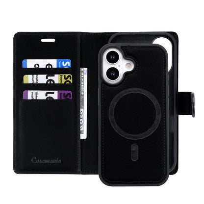 Apple iPhone 17 Hoesje - Onyx Black - 2 in 1 Velvet Bookcase