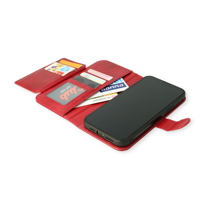 Apple iPhone 13 Pro Case - Red - 2-in-1 Wallet Case with 10 Card Slots