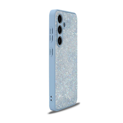 Samsung Galaxy S25 Hoesje - Blauw - Diamant Glitter Back Cover