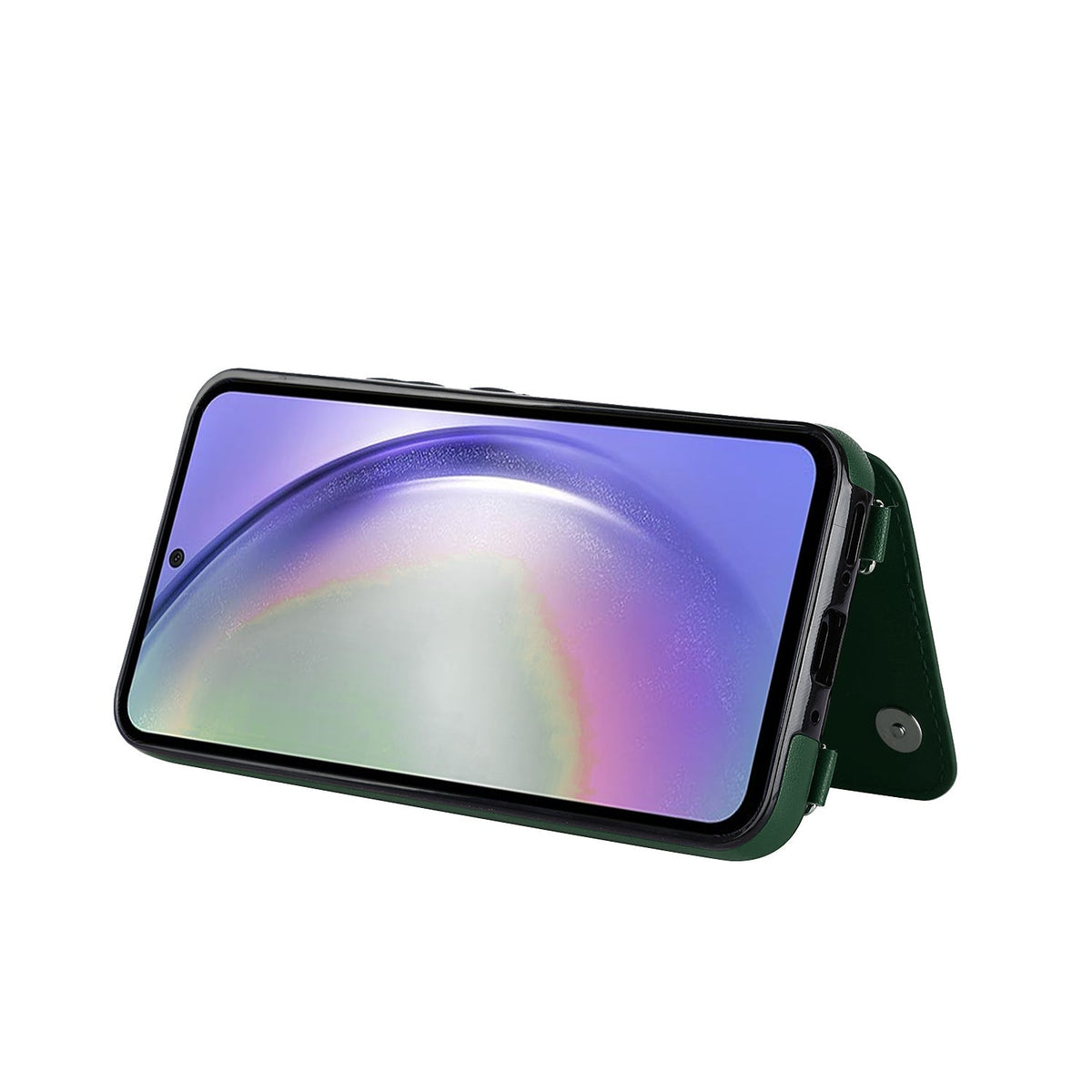 Apple iPhone 16 Pro Hoesje - Groen - Luxe Back Cover met Telefoonkoord en Rits