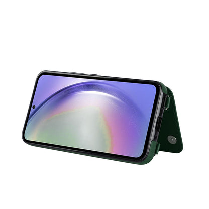 Samsung Galaxy A15 Hoesje - Groen - Luxe Back Cover met Telefoonkoord en Rits