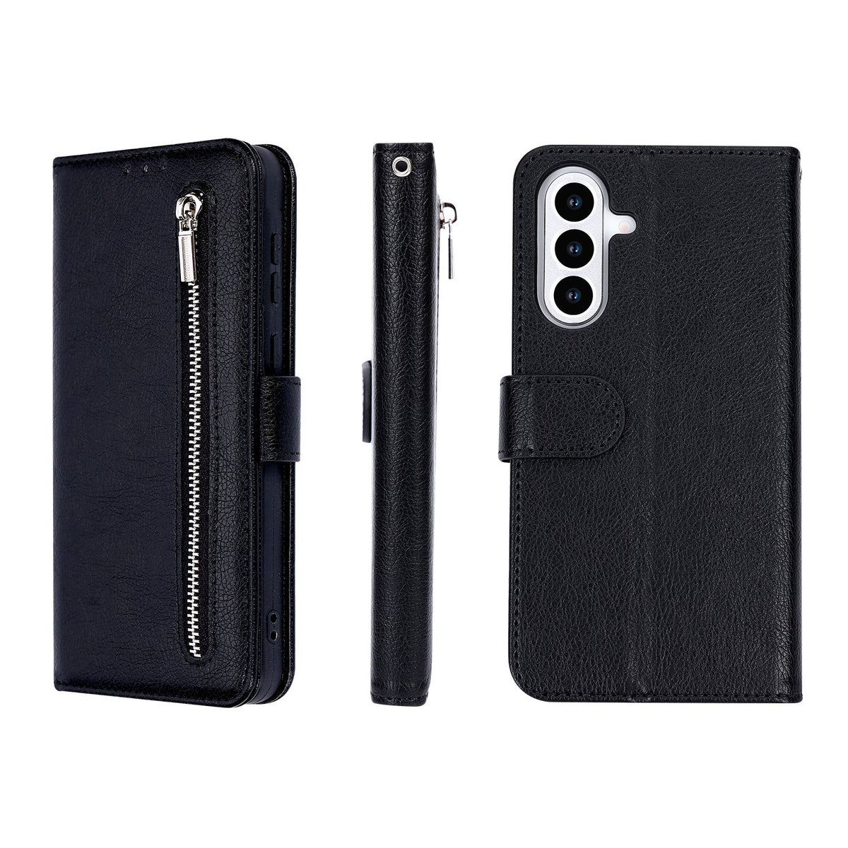 Samsung Galaxy A31 Hoesje - Zwart - Luxe Bookcase met Rits