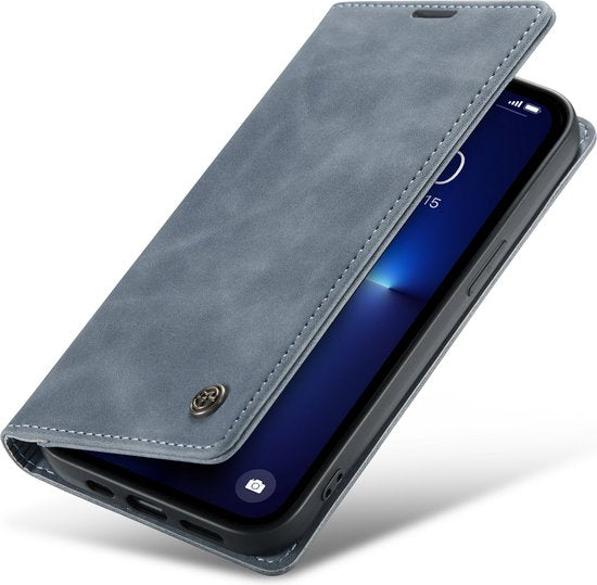 Apple iPhone 13 Pro Max Hülle - Shadow Gray - Schlanke Klapphülle mit Kartenfach