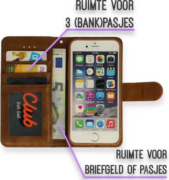 Apple iPhone SE (2020) Hoesje - Bruin - Luxe Bookcase