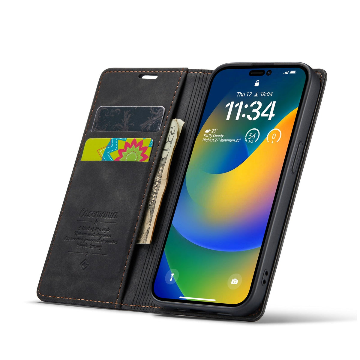 Apple iPhone 15 Pro Max Hoesje - Charcoal Gray - Dunne Bookcase