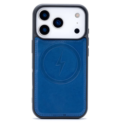 Apple iPhone 17 Pro Hoesje - Navy Blue - Echt Leren MagSafe Back Cover