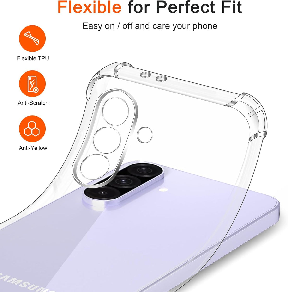 Samsung Galaxy A36 Case - Clear - Shockproof Back Cover