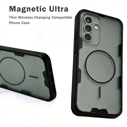Samsung Galaxy A17 Hoesje - Transparant | Zwart - Frosted Matte Hardcase MagSafe Back Cover