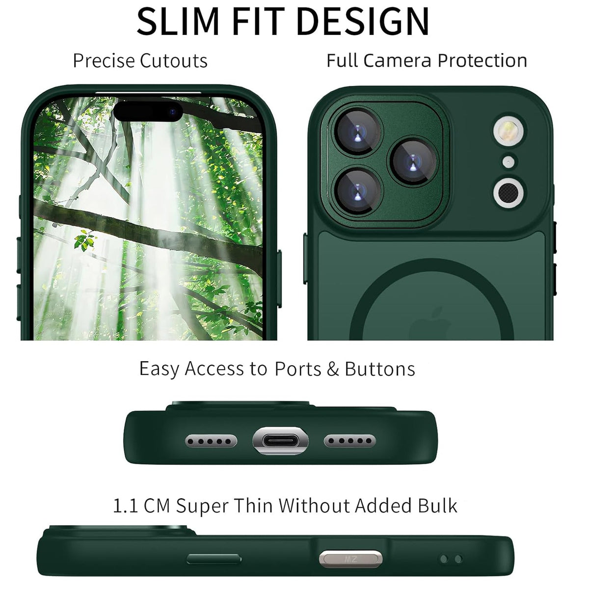 iPhone 17 Pro Max Case - Green - Matte Armor MagSafe Back Cover