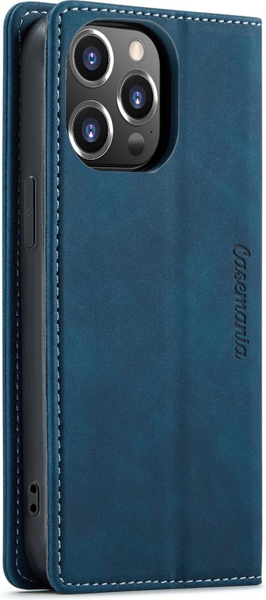 Apple iPhone 12 Pro Max Hoesje - Navy Blue - Dunne Bookcase