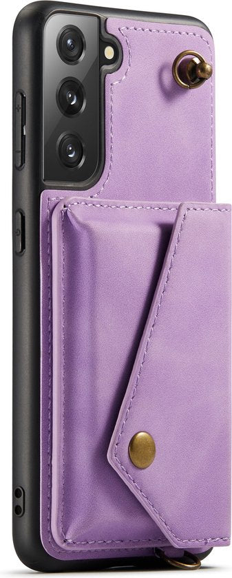 Samsung Galaxy S21 Hoesje - Paars - Luxe Back Cover met Telefoonkoord