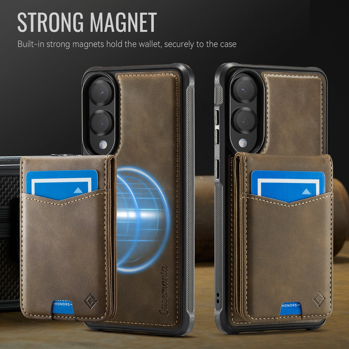 Samsung Galaxy S25 Edge Case - Mahogany Brown - Back Cover with Card Holder