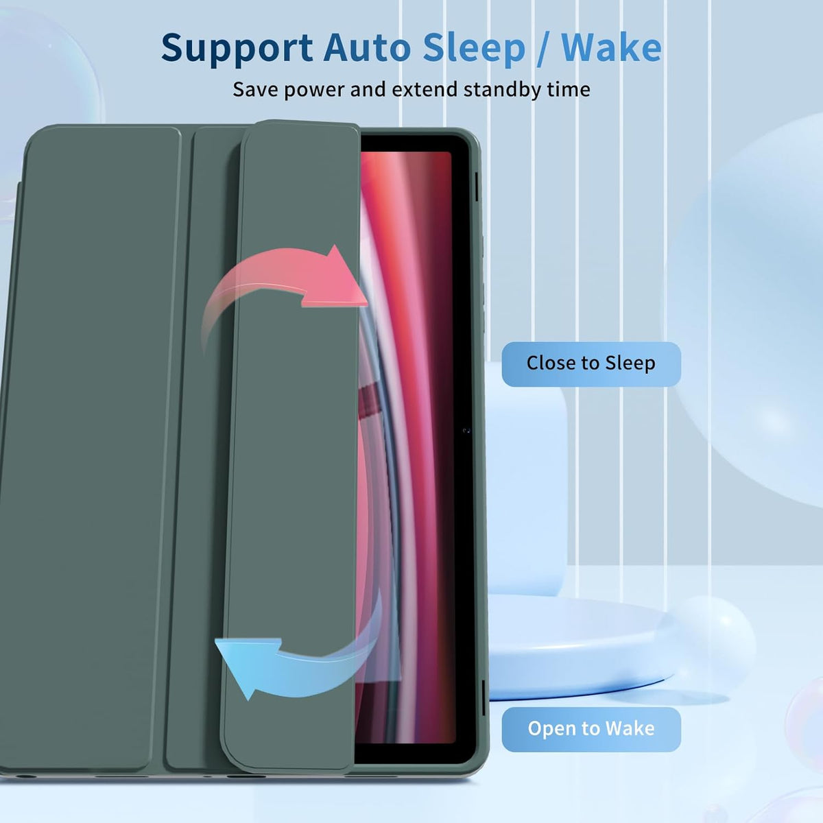 Samsung Galaxy Tab A9 Plus Tablethoes - Groen - Smart Cover