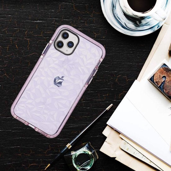 Apple iPhone 11 Pro Hoesje - Roze - Diamant Glitter Back Cover