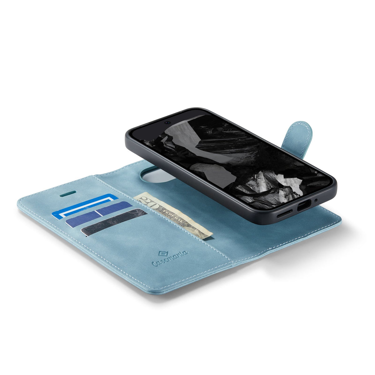 Google Pixel 9 Pro Case - Aqua Blue - 2-in-1 Wallet Case