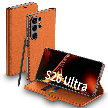 Étui Samsung Galaxy S26 Ultra - Orange - Étui portefeuille fin avec porte-cartes
