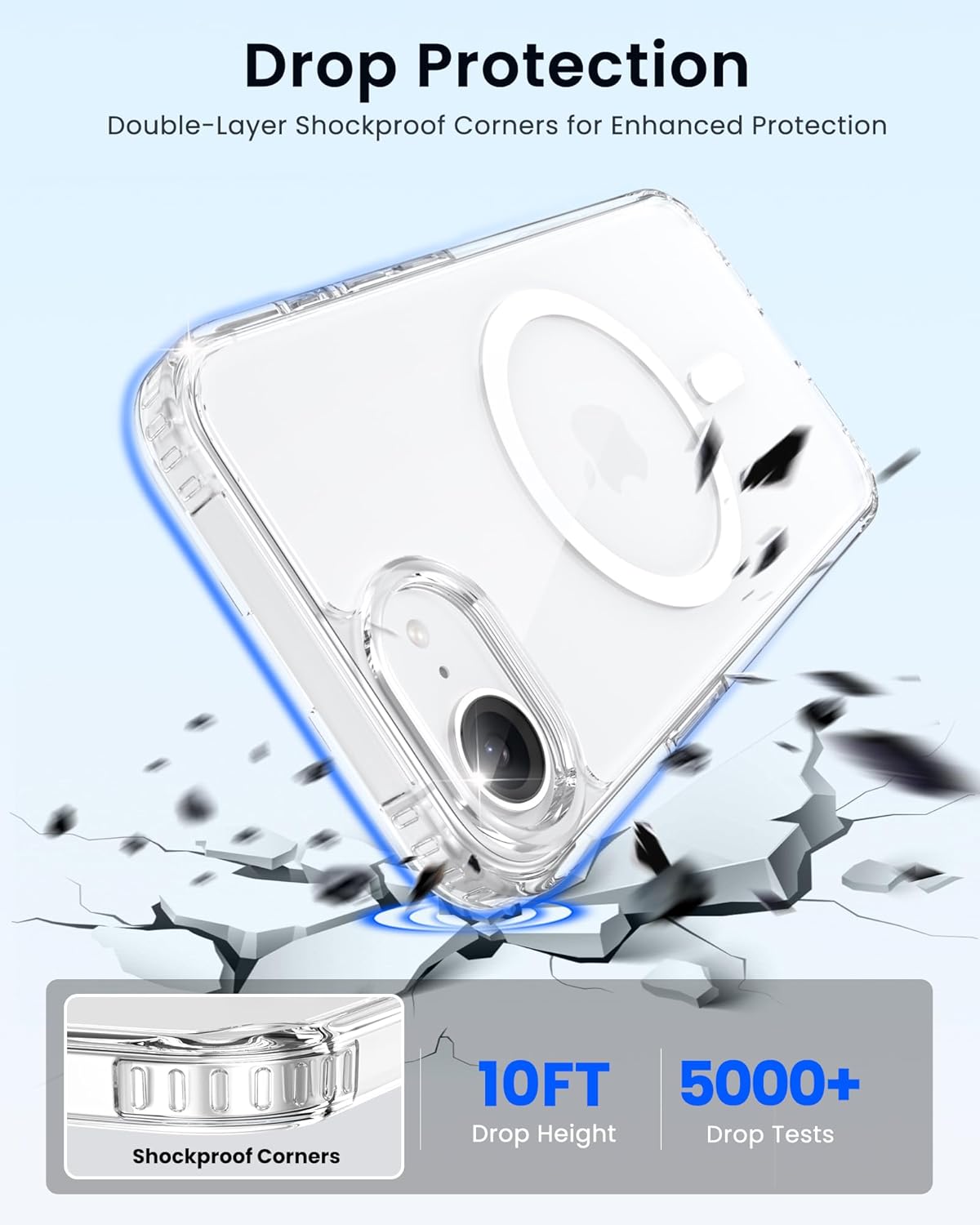 iPhone 17e Hoesje - Transparant - Anti-Shock MagSafe Back Cover