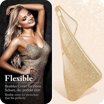 Samsung Galaxy S23 Plus Hoesje - Goud - Glitter Back Cover