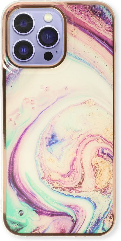 Apple iPhone 14 Pro Hoesje - Twist - Siliconen Marmer Back Cover