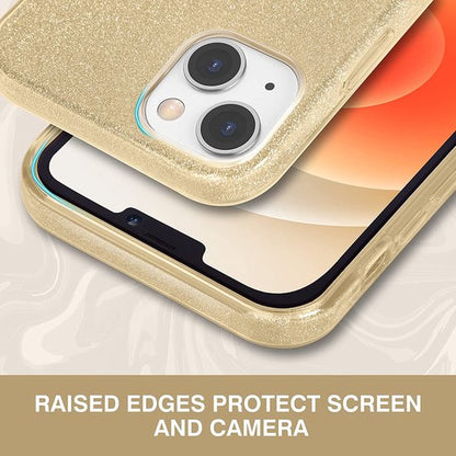 iPhone 13 Hoesje - Goud - Glitter Back Cover