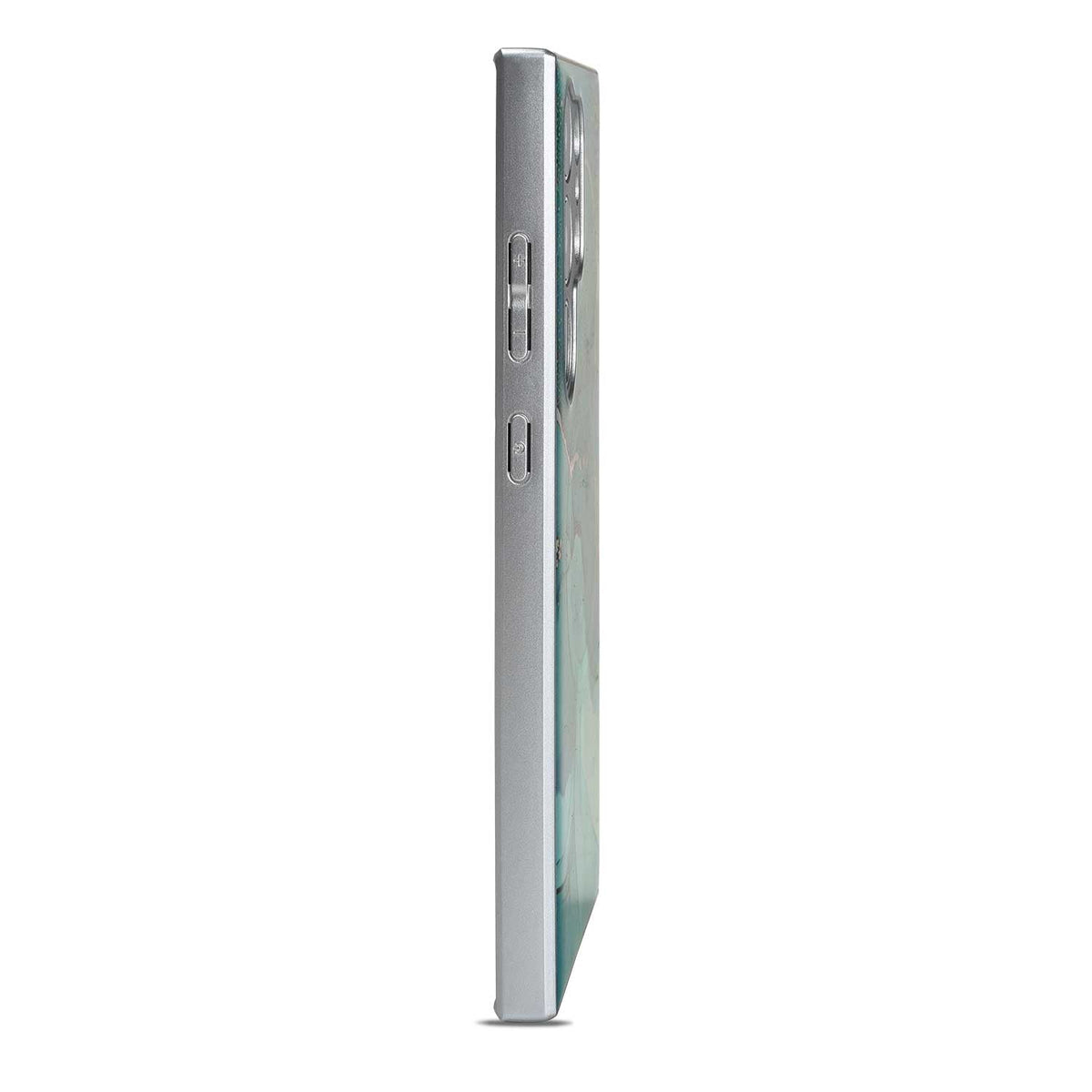 Samsung Galaxy S24 Ultra Hoesje - Blauw - Siliconen Marmer MagSafe Back Cover