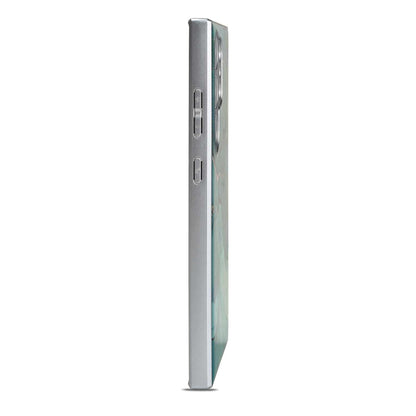Samsung Galaxy S24 Ultra Hoesje - Blauw - Siliconen Marmer MagSafe Back Cover