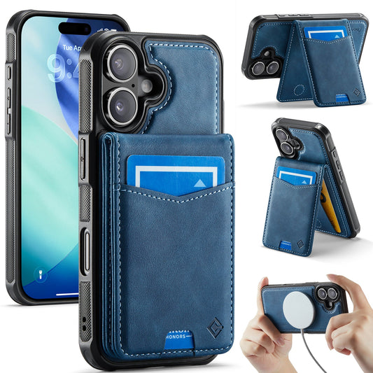 Apple iPhone 17 Hoesje - Navy Blue - MagSafe Back Cover met Pasjeshouder