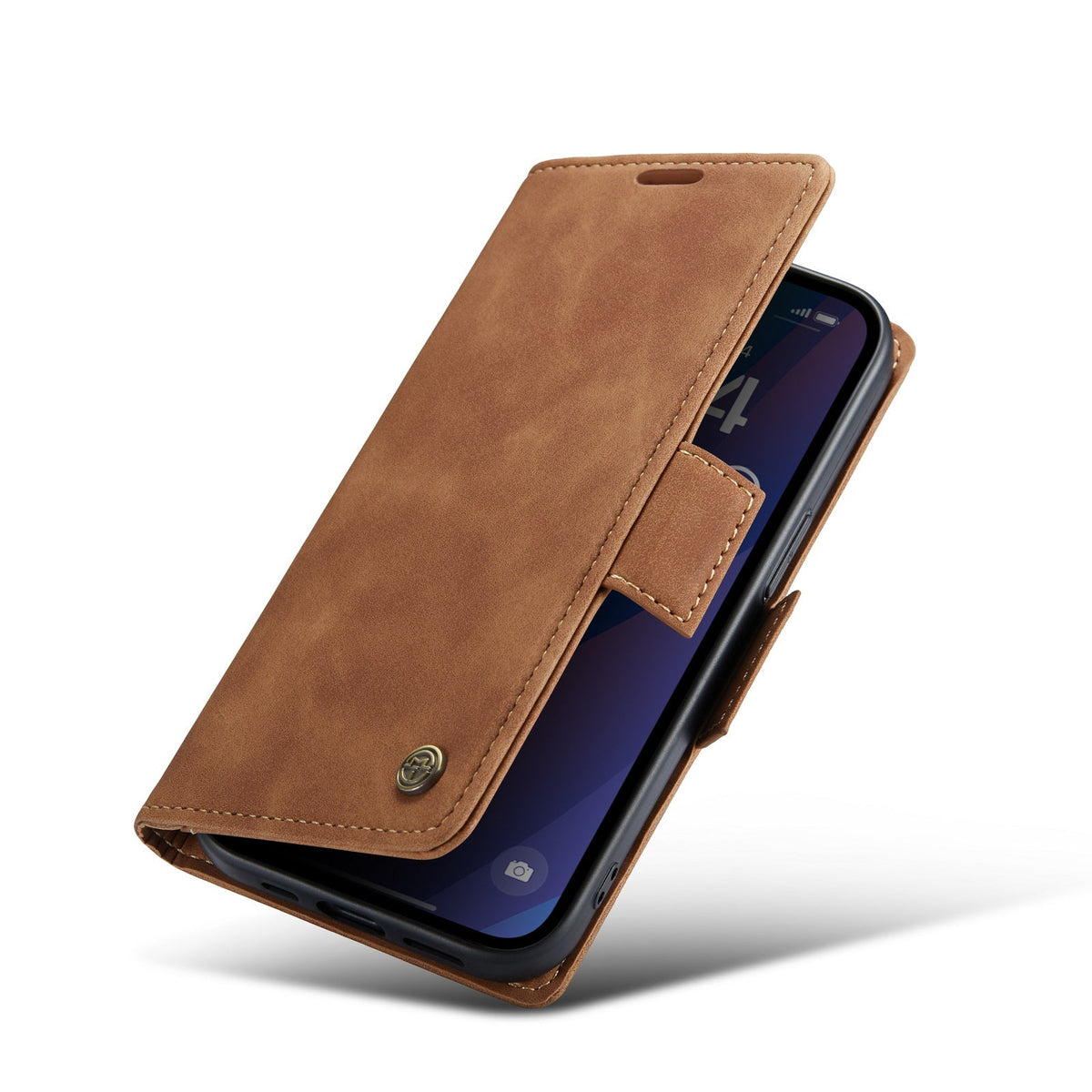 Apple iPhone 15 Plus Hoesje - Sienna Brown - Portemonnee MagSafe Bookcase